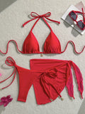 Damen Triangel-Bikini mit seitlichem Wickelrock