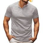 Herren Kurzarm-T-Shirt mit Knopfleiste R&B