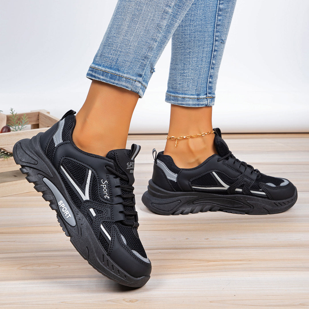 Damen Sportliche Sneakers mit atmungsaktiver Mesh-Konstruktion und stoßdämpfender Sohle R&B