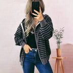 Damen Sportlicher Hoodie mit Streifenmuster und lässigem Schnitt R&B