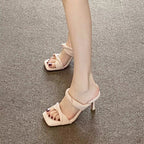 Damen elegante Mules mit geflochtenem Riemchen R&B