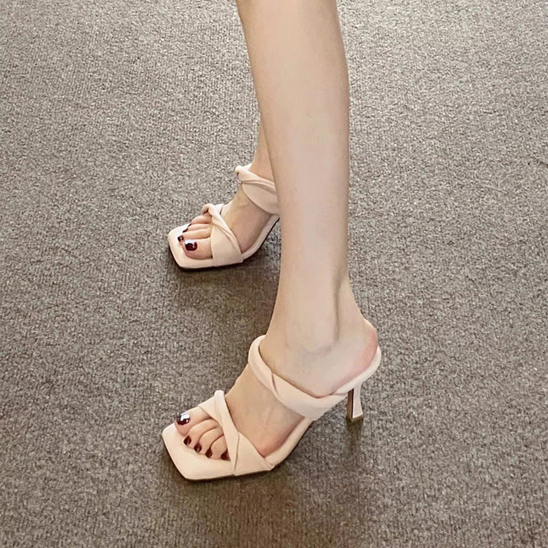 Damen elegante Mules mit geflochtenem Riemchen R&B