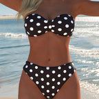Damen Bikini-Set mit stilvollem Bandeau-Oberteil und elegantem hoch geschnittenen Höschen
