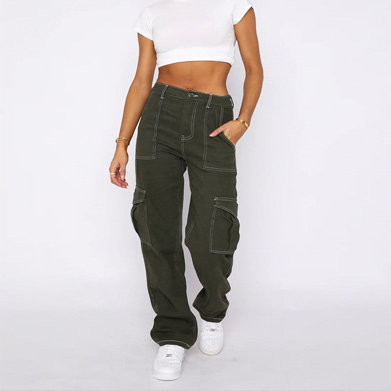 Damen Cargo-Hose mit weitem Bein R&B