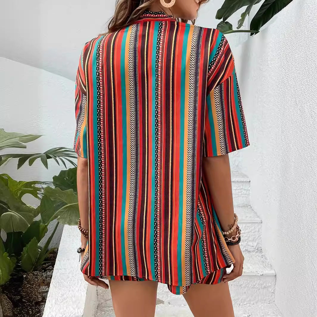 Damen farbenfrohes Resort-Outfit R&B