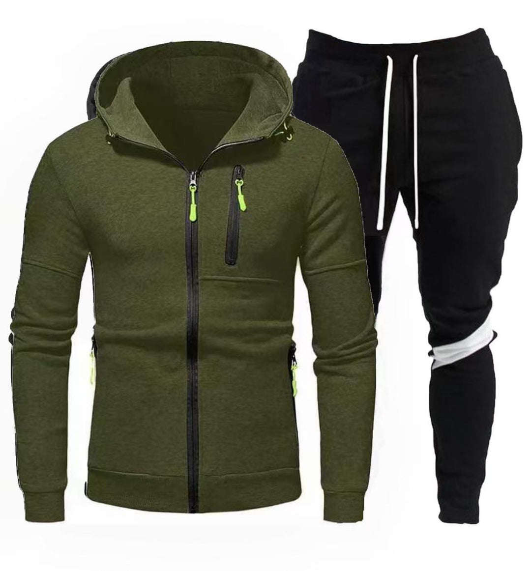 Herren sportliche Kapuzenjacke mit praktischem Reißverschluss und Jogginghose R&B