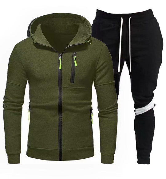 Herren sportliche Kapuzenjacke mit praktischem Reißverschluss und Jogginghose R&B
