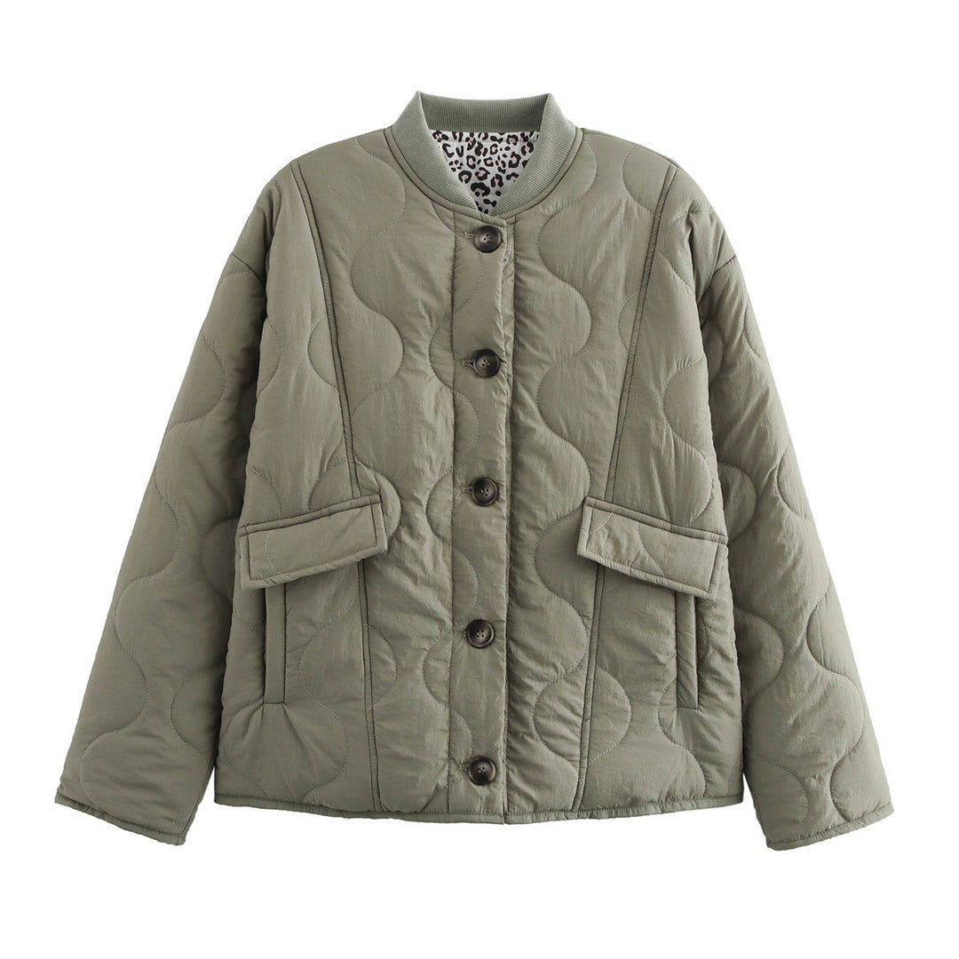 Damen gesteppte Übergangsjacke mit praktischen Knopfdetails und modischen Taschen R&B