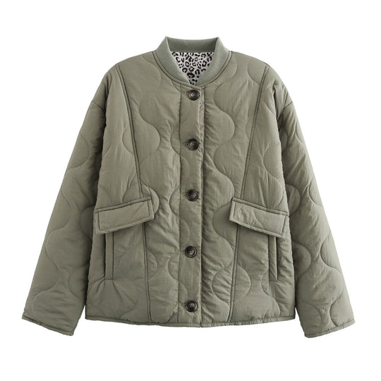 Damen gesteppte Übergangsjacke mit praktischen Knopfdetails und modischen Taschen R&B