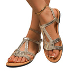 Damen Riemchen-Sandalen mit modischem Schlangenleder-Design R&B