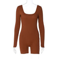 Damen Bodysuit mit langen Ärmeln und Quadrat-Ausschnitt R&B