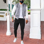 Herren sportliche Collegejacke mit praktischen Taschen und atmungsaktiver Baumwolle R&B