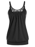 Damen Elegantes Spitzentop mit raffinierten Trägern und lockerer Passform R&B