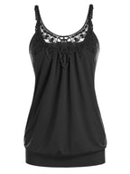 Damen Elegantes Spitzentop mit raffinierten Trägern und lockerer Passform R&B