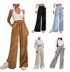 Damen Weite Plissierte Hose zur Freizeitgestaltung R&B