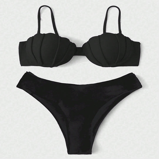 Damen Bikini-Set mit strukturierter Schalen-Optik R&B