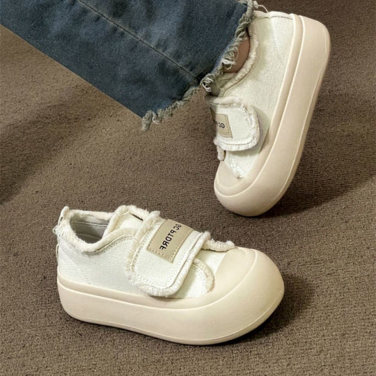Damen modische Sneakers mit bequemem Klettverschluss und schaumstoffgepolsterter Sohle R&B