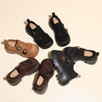 Damen modische Schnürschuhe mit klobiger Gummisohle und auffälligen Schnallen R&B