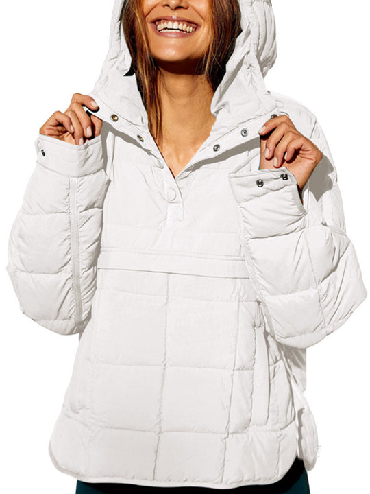 Damen lässige Winterjacke mit Steppdesign und Kragen R&B