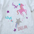 Mädchen T-Shirt mit buntem Einhorn-Design und inspirierendem Schriftzug R&B
