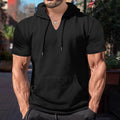 Herren lässiges Kapuzenshirt mit V-Ausschnitt und praktischer Bauchtasche R&B