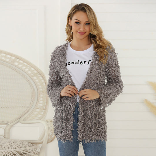 Damen Fluffy Cardigan R&B