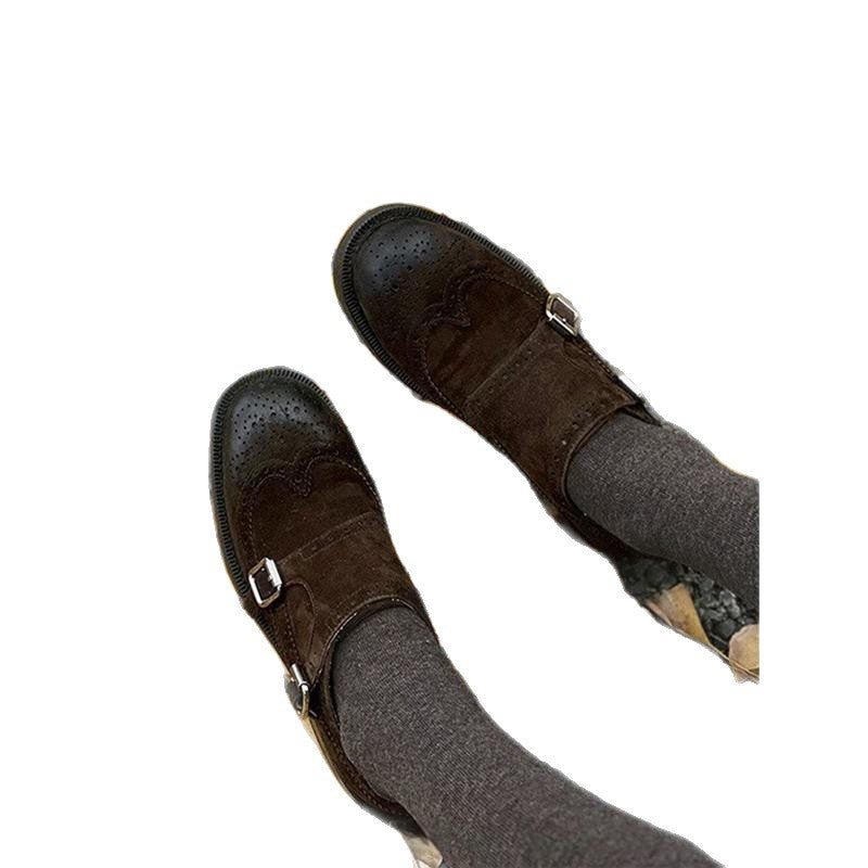 Damen elegante Schnürschuhe mit doppelter Schnalle R&B