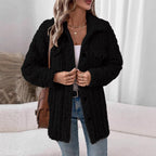 Damen Strickjacke mit Struktur und aufgesetzten Taschen R&B