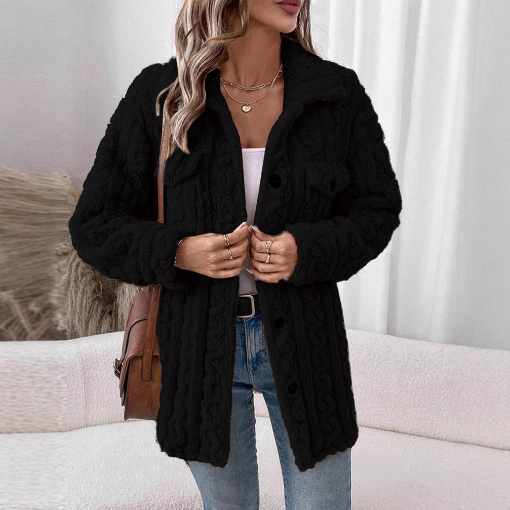 Damen Strickjacke mit Struktur und aufgesetzten Taschen R&B