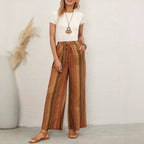 Damen Weit geschnittene Sommerhose mit Kordelzug und seitlichen Taschen R&B
