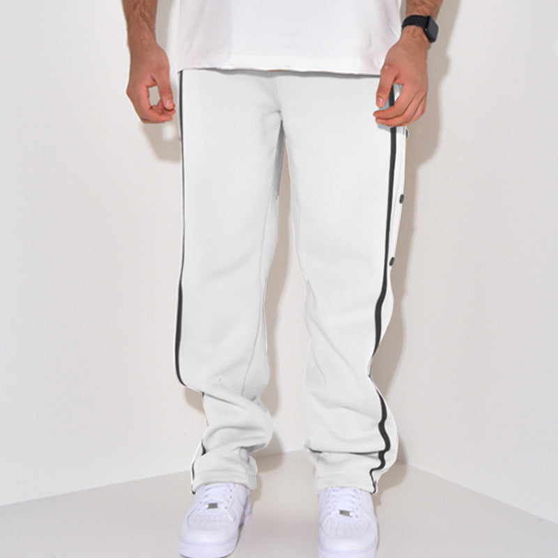 Herren Sportliche Jogginghose mit Druckknopf-Detail und seitlichen Taschen R&B