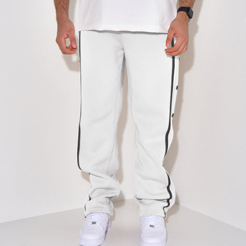 Herren Sportliche Jogginghose mit Druckknopf-Detail und seitlichen Taschen R&B