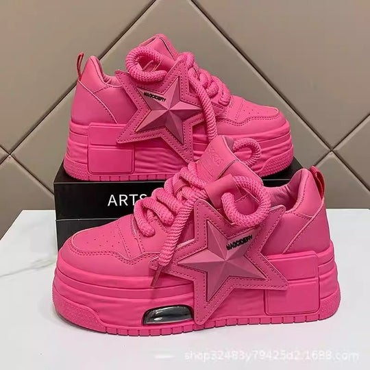 Damen Chunky Sneakers mit innovativem Dämpfungssystem und modischem Sternen-Design R&B