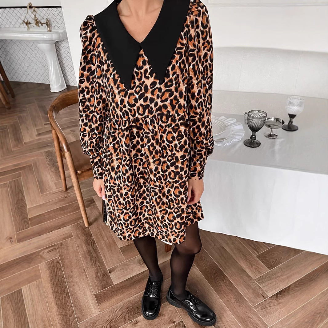 Damen Leichtes Tiermuster Kleid R&B
