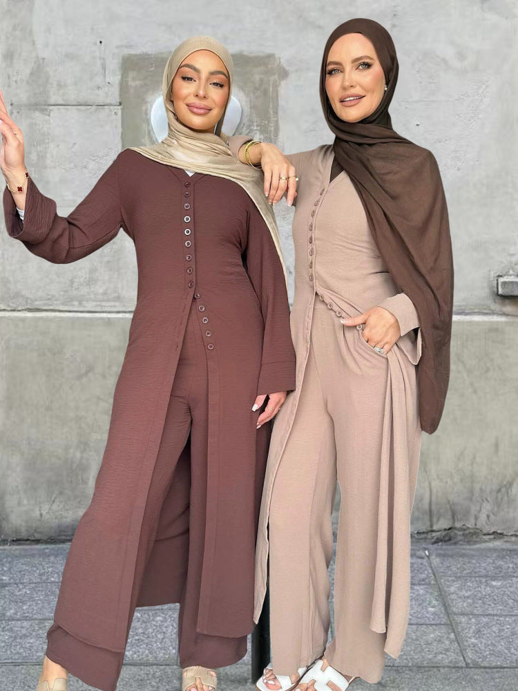 Damen Jumpsuit mit elegantem Knopfdesign und weitem Bein R&B
