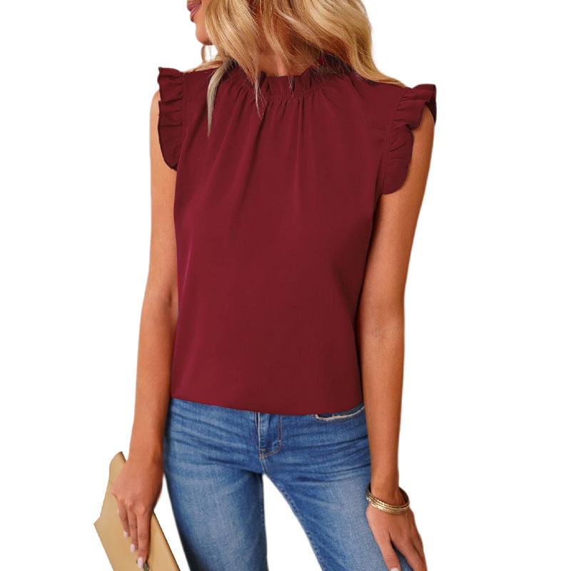Damen elegante Bluse mit Rüschendetails R&B