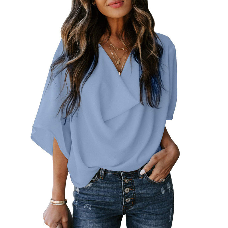 Damen Elegante Wickelbluse mit lässigem Schnitt R&B
