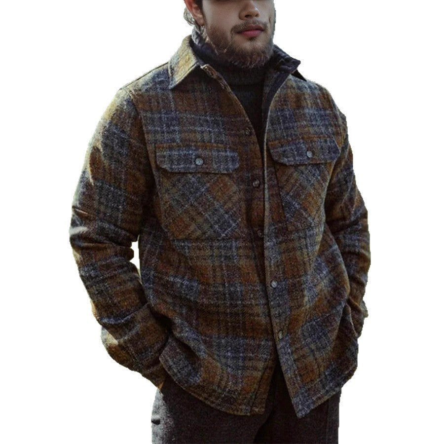 Herren Gemusterte Flanelljacke mit praktischen Taschen