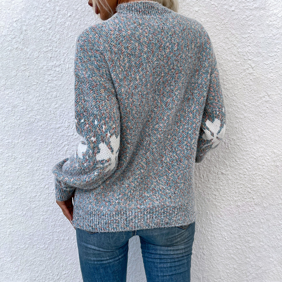 Damen Pullover mit dekorativem Muster R&B