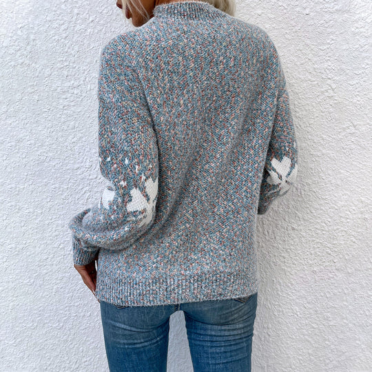 Damen Pullover mit dekorativem Muster R&B