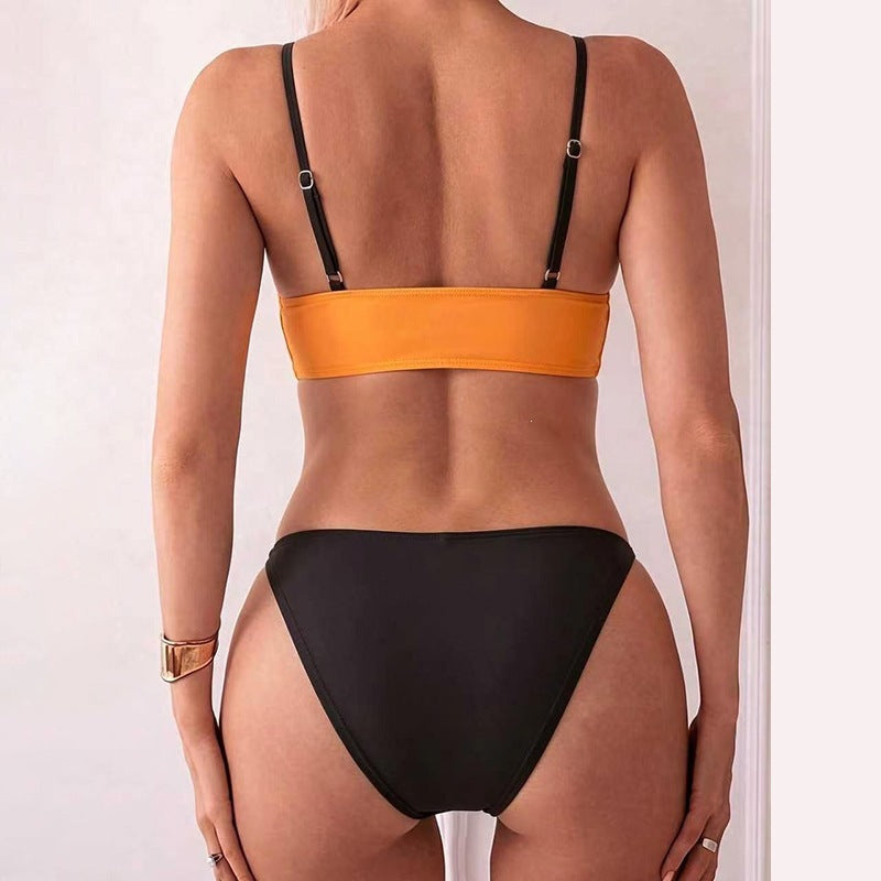 Damen Crop-Top Bikini mit auffälligem Druck und raffinierten Schnürdetails R&B