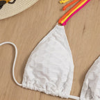 Damen Triangel-Bikini mit verspielten Bindedetails