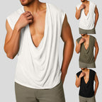 Damen nan drapiertes Longtop mit tiefem Wasserfall-Rücken und überschnittener Schulter R&B