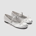 Damen Ballerinas mit verstellbarem Riemen und satinierter Oberfläche R&B