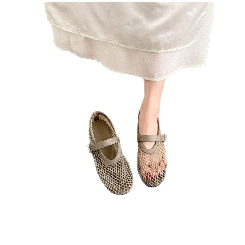 Damen modische Netz-Mary-Jane-Schuhe mit eleganter Schnalle R&B