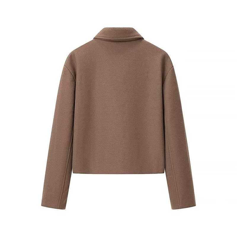 Damen modische Kurzjacke mit Stehkragen R&B