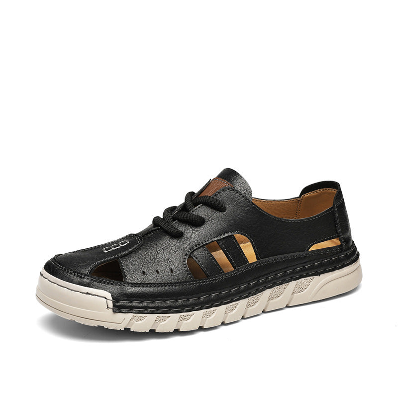 Herren Orthopädische Ledersandalen mit verstellbarem Riemensystem R&B