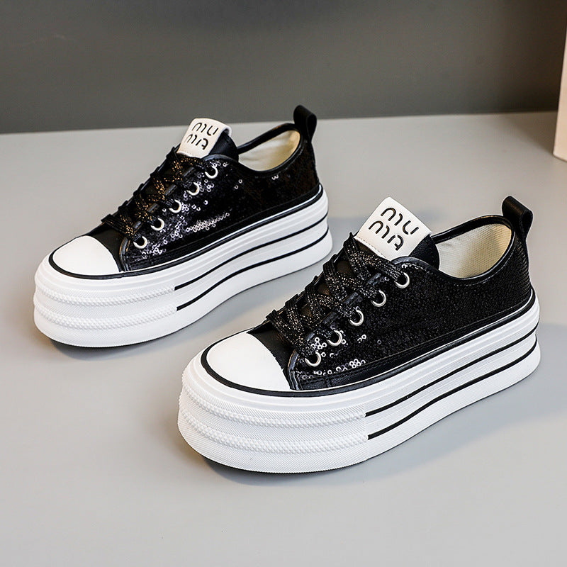 Damen Glitzernde Plateau Sneakers mit komfortablem Design R&B