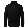 Herren Hochkragen Pullover mit Reißverschluss und strukturierter Oberfläche
