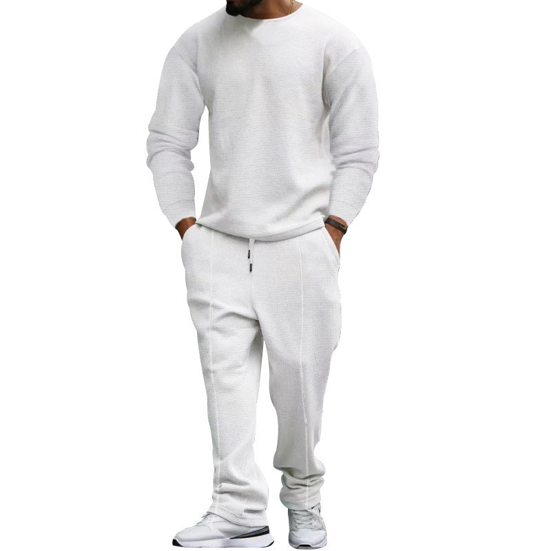 Herren lässiges Sweatshirt und Jogginghose Set mit strukturiertem Stoff R&B